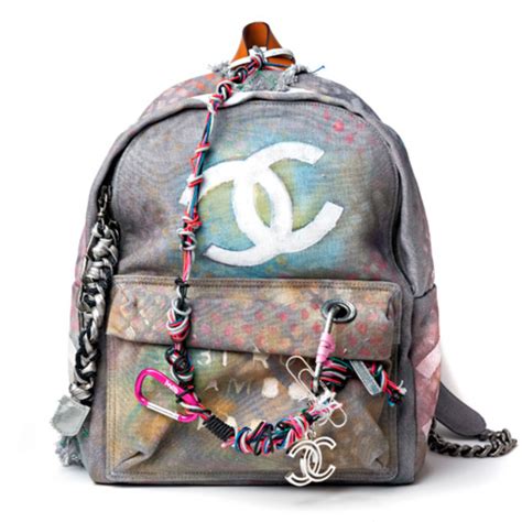 chanel graffiti backpack small|authentic Chanel graffiti backpack.